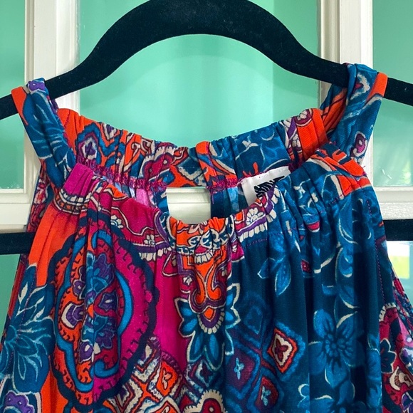 Anne Klein Maxi Halter Dress, Gorgeous Geometric Print, Size 6 - Picture 2 of 14